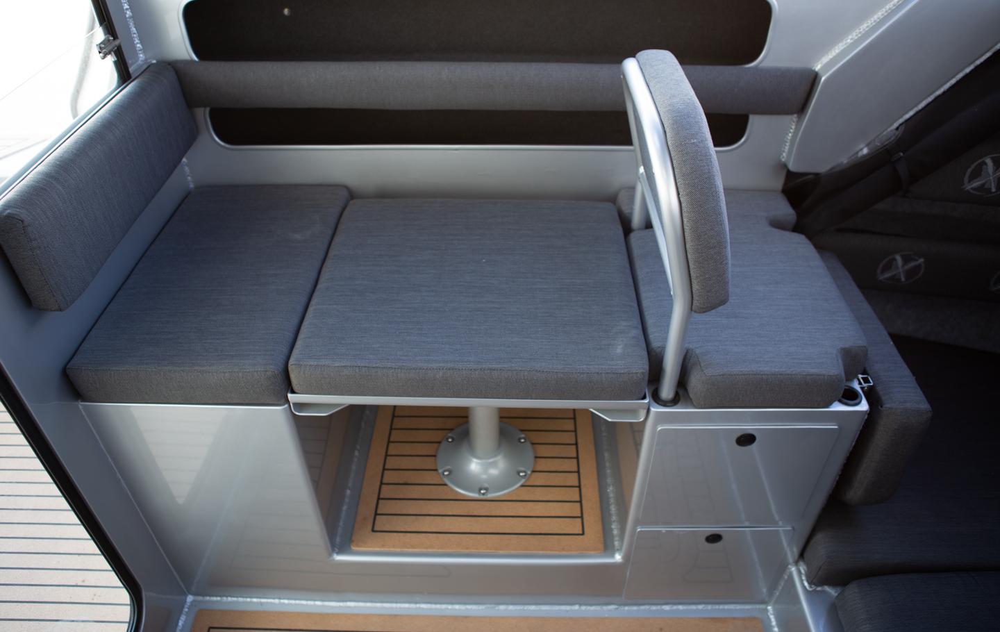 Wheelhouse Drop Down Table Seating with Two Drawers, Top Entry Storage and Flip Up Bunk Extension